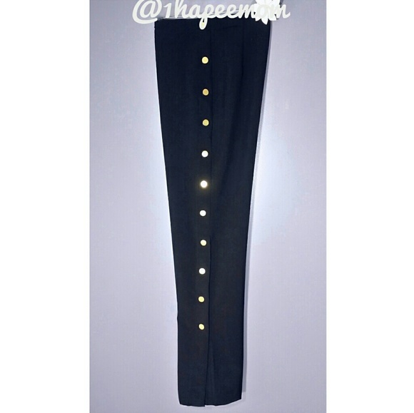 Romeo & Juliet Black pants gold side snap - Picture 3 of 7